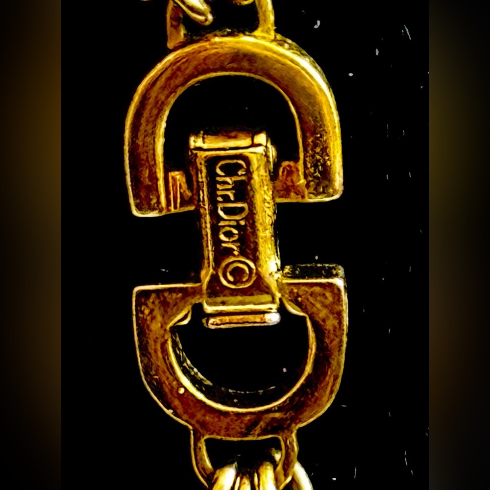 Vintage Dior Triple Chain Silver Gold Necklace - Picture 3 of 5